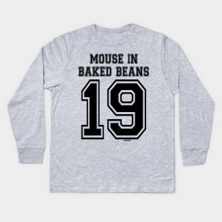 Mouse In Baked Beans Jersey (Black Version) Kids Long Sleeve T-Shirt